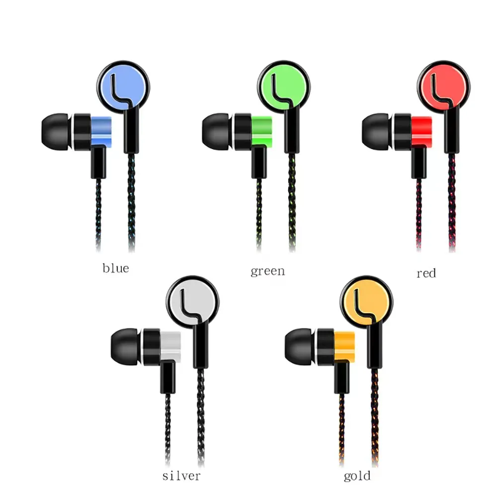 5 kleuren 3,5 mm bedrade oortelefoons sport lopende headset ruis isoleren stereo 1.1m in-ear media speler muziek oortelefoon stereo