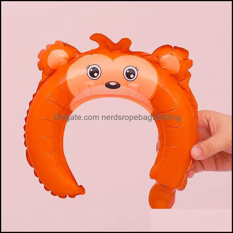 Cute Rabbit Ears Hairbands Inflatable Balloon Head Bands Adorable Hair Sticks Creative Party Gifts Animal Elephant Cat Fog Dog Pig 0 44qp