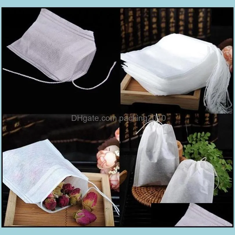 100Pcs/pack Teabags 5.5 x 7CM Empty Scented Tea Bags With String Heal Seal Filter Paper for Herb Loose Tea EEA137