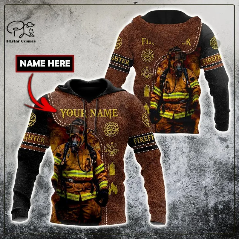 Plstar Cosmos 3dprinted Est Firefighter özel adı benzersiz unisex komik hrajuku sokak kıyafetleri gündelik hoodies zip sweatshirt q 2 220713