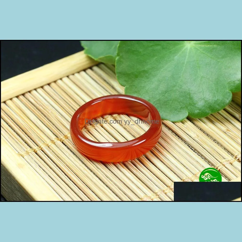 Fashion Natural Agate Stone Ring Agate Jewel Ring Jewel Hand Circle iShining Jewelry for Women Men