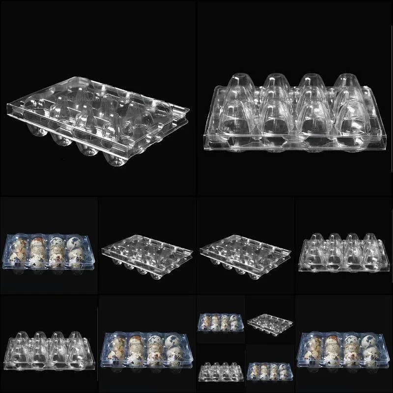 12 Holes Quail Egg Containers Plastic Clear Egg Boxes D28mm/H39mm Package Box Holder Free Shipping ZA4002