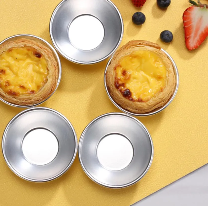 Egg Tarts Mould 7cm Pasteis De Nata Oven Bake Round Custard Tin Cake Cupcake Rice DIY Baking Tool OOA6047