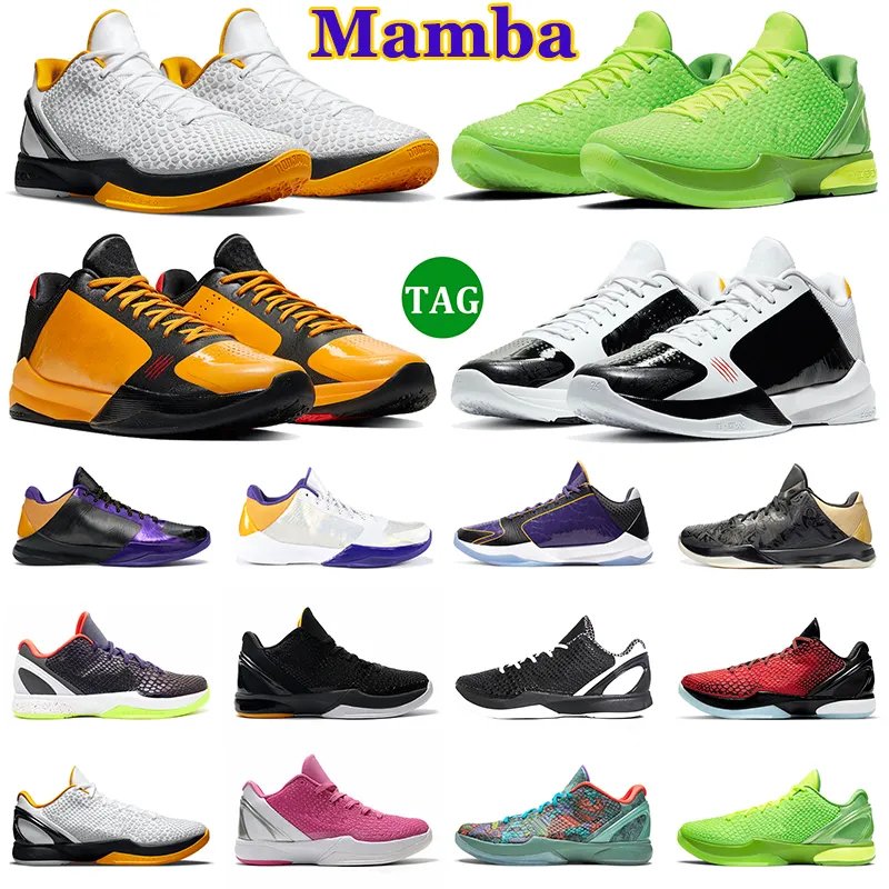 6 Protro Mamba Homens Sapatos de Basquete Grinch Mambacita Doce 16 5 Anéis Caos Alternativo Bruce Lee Lakers Mens Treinadores Esportes Ao Ar Livre