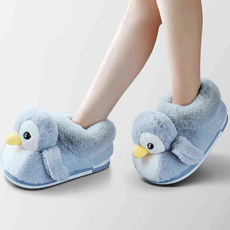 BEVERGREEN Cute Penguin Cotton Traders Slippers All Inclusive Design Fur Lining Plush Lined Warm Indoor Boots For Couples Fluffy Slides For Women T220816 From Wangcai05 12.8 In Bulk DHgate.Com