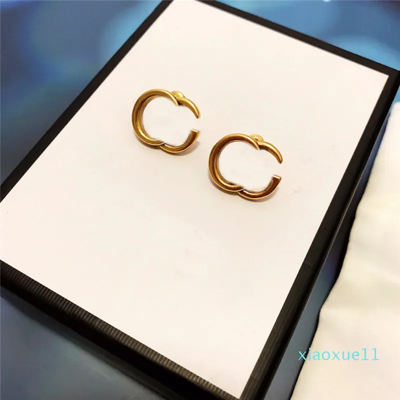 luxe- Classique Lettre Boucles D'oreilles Goujons Charme Rétro Designer Boucles D'oreilles Femmes Boucles D'oreilles Bijoux Avec Boîte-Cadeau Pour La Fête Anniversaire