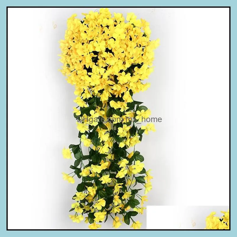 Decorative Flowers & Wreaths Orchid Fake Flower Wall Hanging Basket Wedding Decoration Simulation Artificial Christmas Garden Party