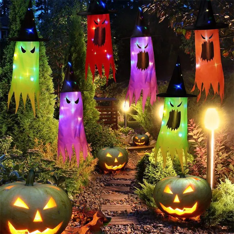 Strings LED gloeiende heksenhoed creatief Halloween licht snaar hangend ornament voor home tuin binnenplaats decoratie fee