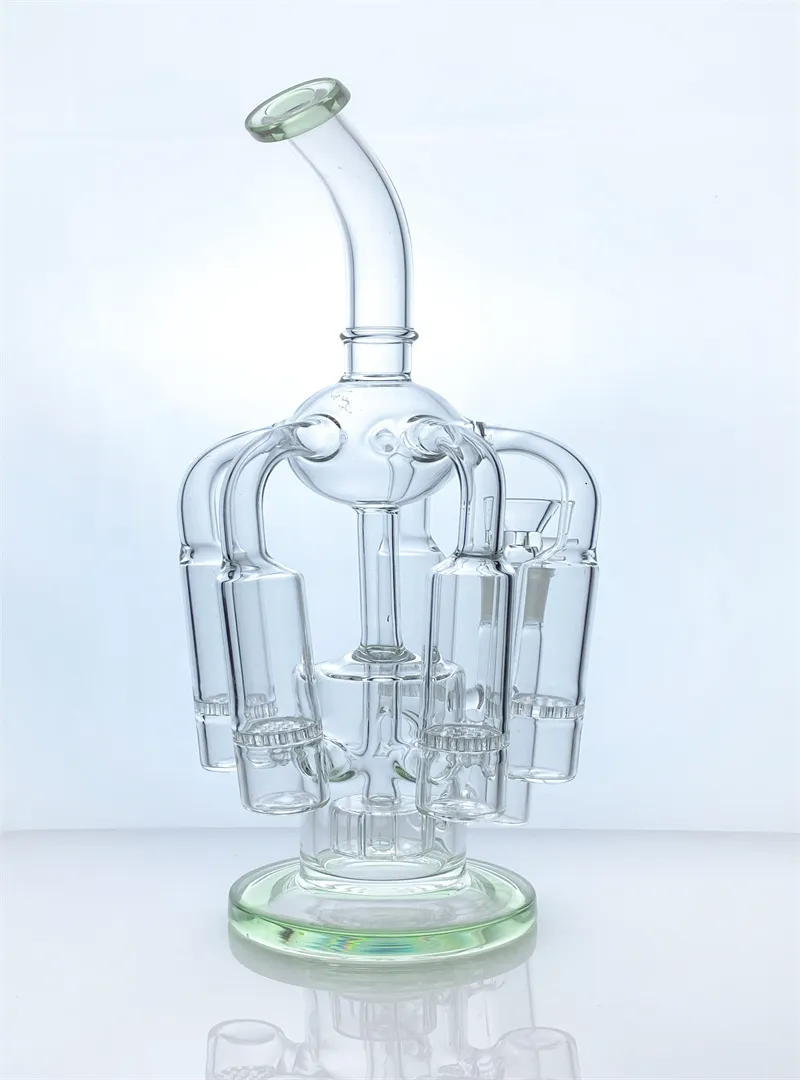 Glass Recycler Dab Rig With Gravity Bubbler And 14mm Bowl Smoking Accessory For Bongs And