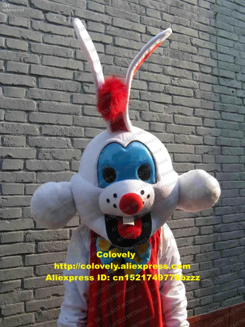 Costume de poupée mascotte New White Easter Bunny Rabbit Lepus Jackrabbit Lièvre Mascotte Costume Aux Yeux Bleus Rire Visage Mascotte Adulte No.207 Fr