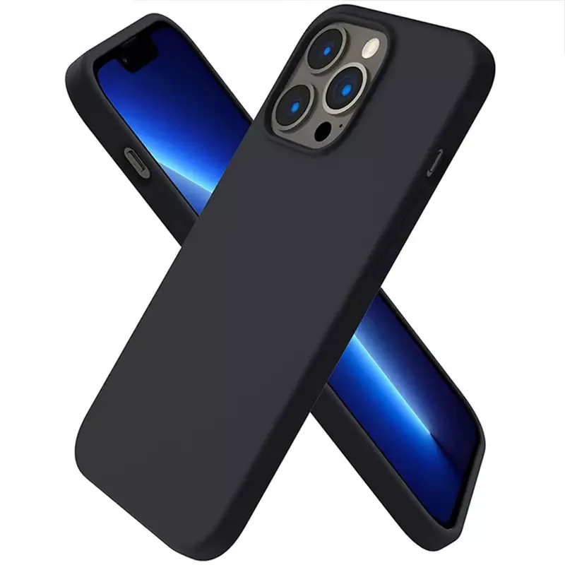 Casos de telefone fosco de TPU macio para iPhone 14 13 12 11 Pro máximo x xs xr 8 7 6 mais capa de silicone preto