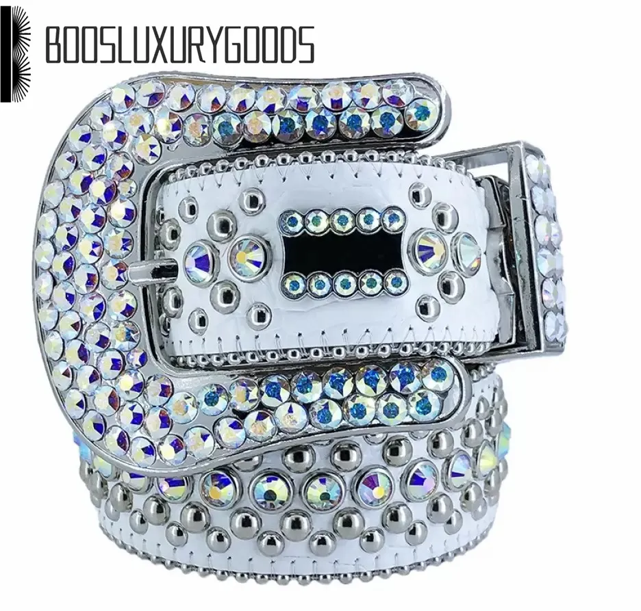 2022 Cintura firmata Bb Simon Cinture per uomo Donna Cintura diamantata lucida bianca cintura uomo boosluxurygoods