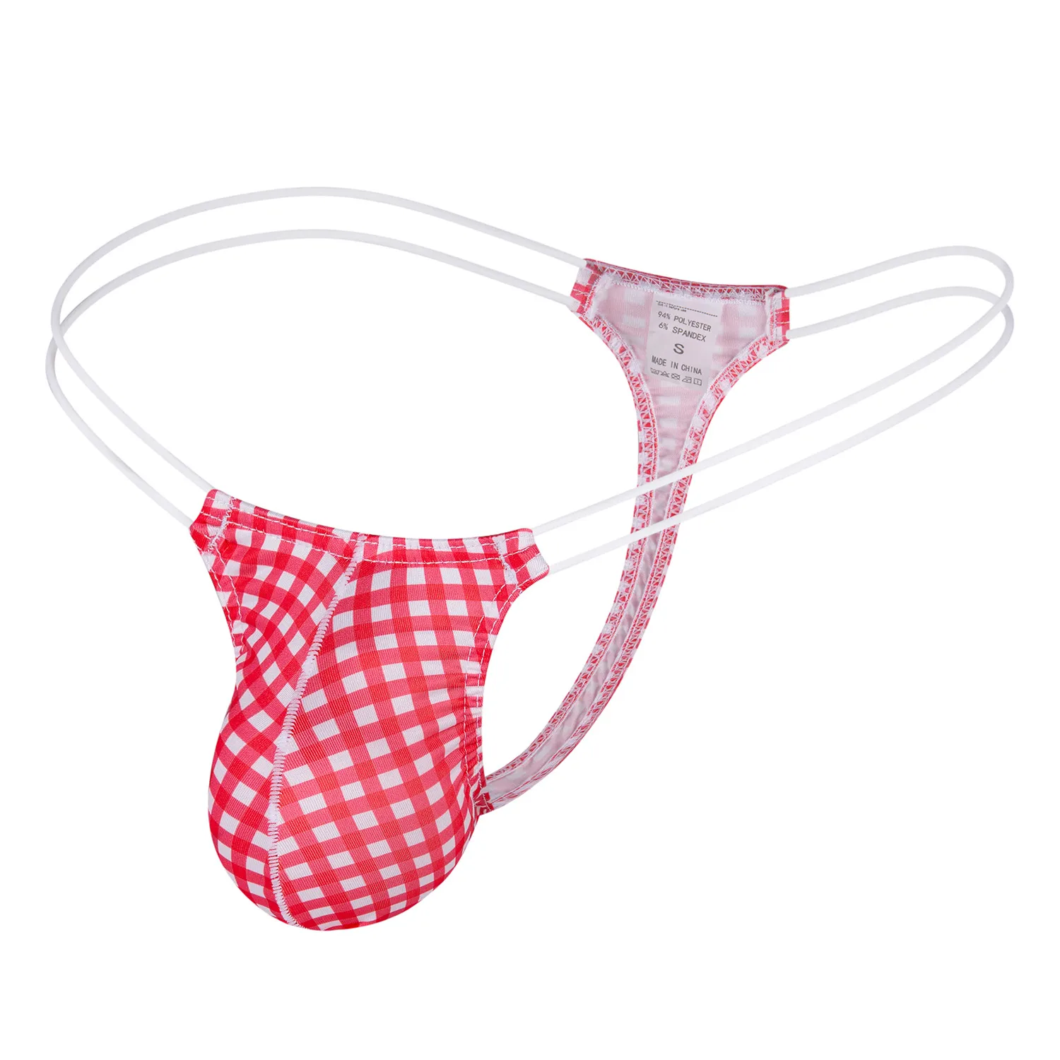 Mens G Strings Plaid Thong Thin Belt Mens Sexy Underwear Bulge Pouch ...