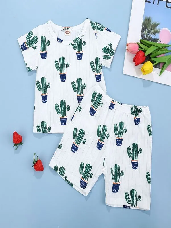 Meninos da criança Allover Cactus Imprimir PJ Set ela