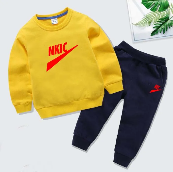 Garçon marque LOGO imprimer vêtements ensembles printemps enfants hauts pantalons ensembles de sport enfants vêtements garçons survêtement pour 100% pur coton