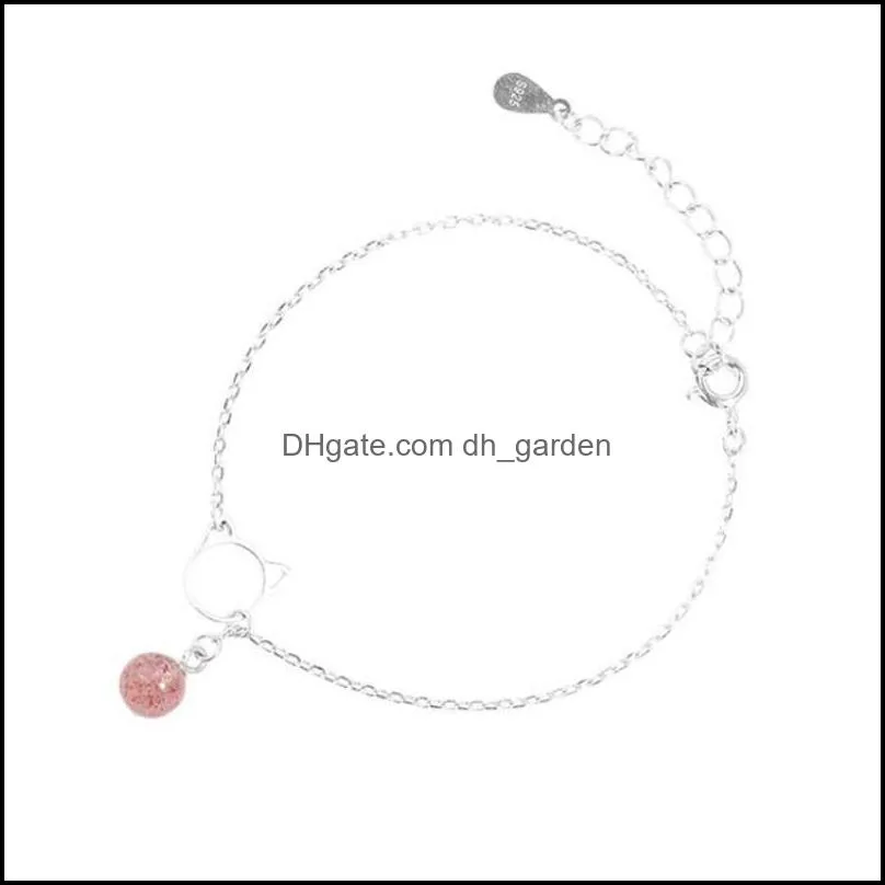 Link, Chain Strawberry Crystal Ins Wind Bracelet Female Cat Korean Version Of Simple And  Students Mori Girlfriends Net Red