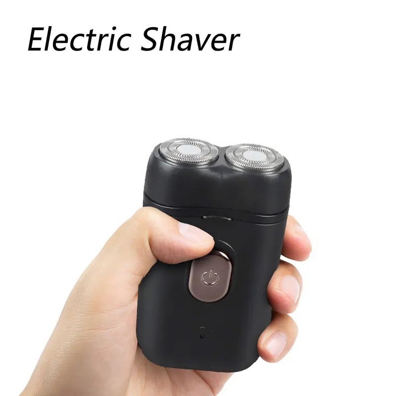 Mäns Electric Shaver Dubbelhuvud Torka våtskägg Trimmer Fulltvättbar Smart Uppladdningsbart ansikte Vattentät Razor Stål 220322