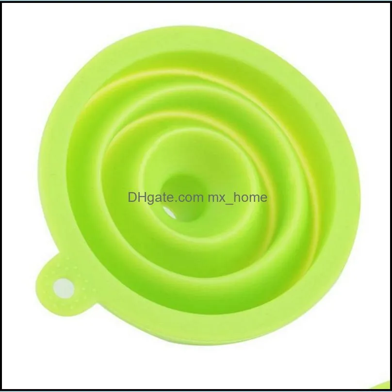 flexible hygienic silicone folding funnel folding telescopic collapsible long neck funnel portable liquid filling kitchen tools