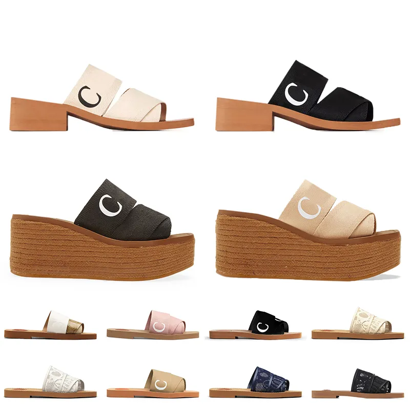 2022 Nieuwe ontwerpers luxe sandalen dames slippers plat platform mule wooey slider glijbanen zwart wit zwembad dames casual sandel parijs zomer buiten strandschoenen
