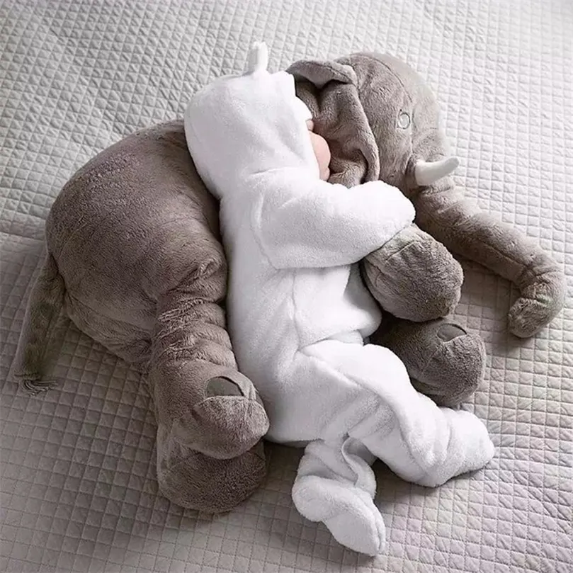 80 cm Plush Elephant Toy Baby Sleeping Back Cushion mjuk fylld kudde Elefantdocka född Playmate Doll Kids Birthday Present LJ201126