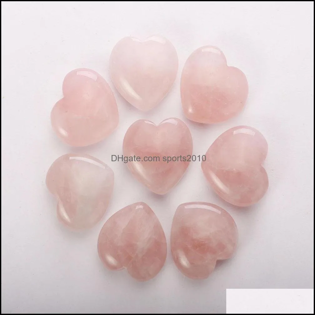 30mm heart ornaments natural rose quartz turquoise stone naked stones decoration hand play handle pieces accessories sports2010