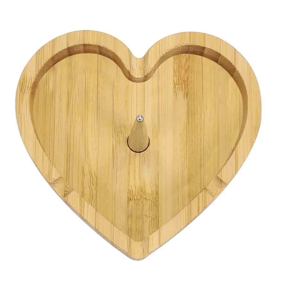 Materiales de madera, cenicero en forma de corazón, accesorios para fumar, ceniceros de estilo único
