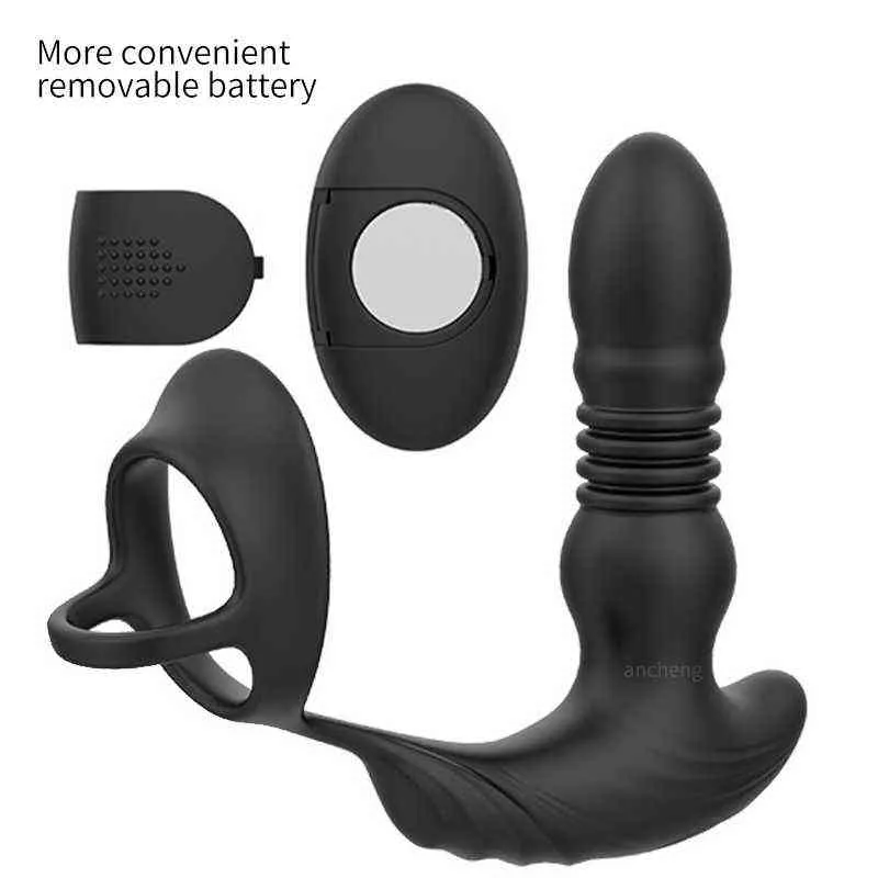 NXY vibrateurs nouveau Anal avec anneau vibrant masseur de Prostate poussée godemichet Anal pour hommes femmes jouets sexuels 0411_voghion.com