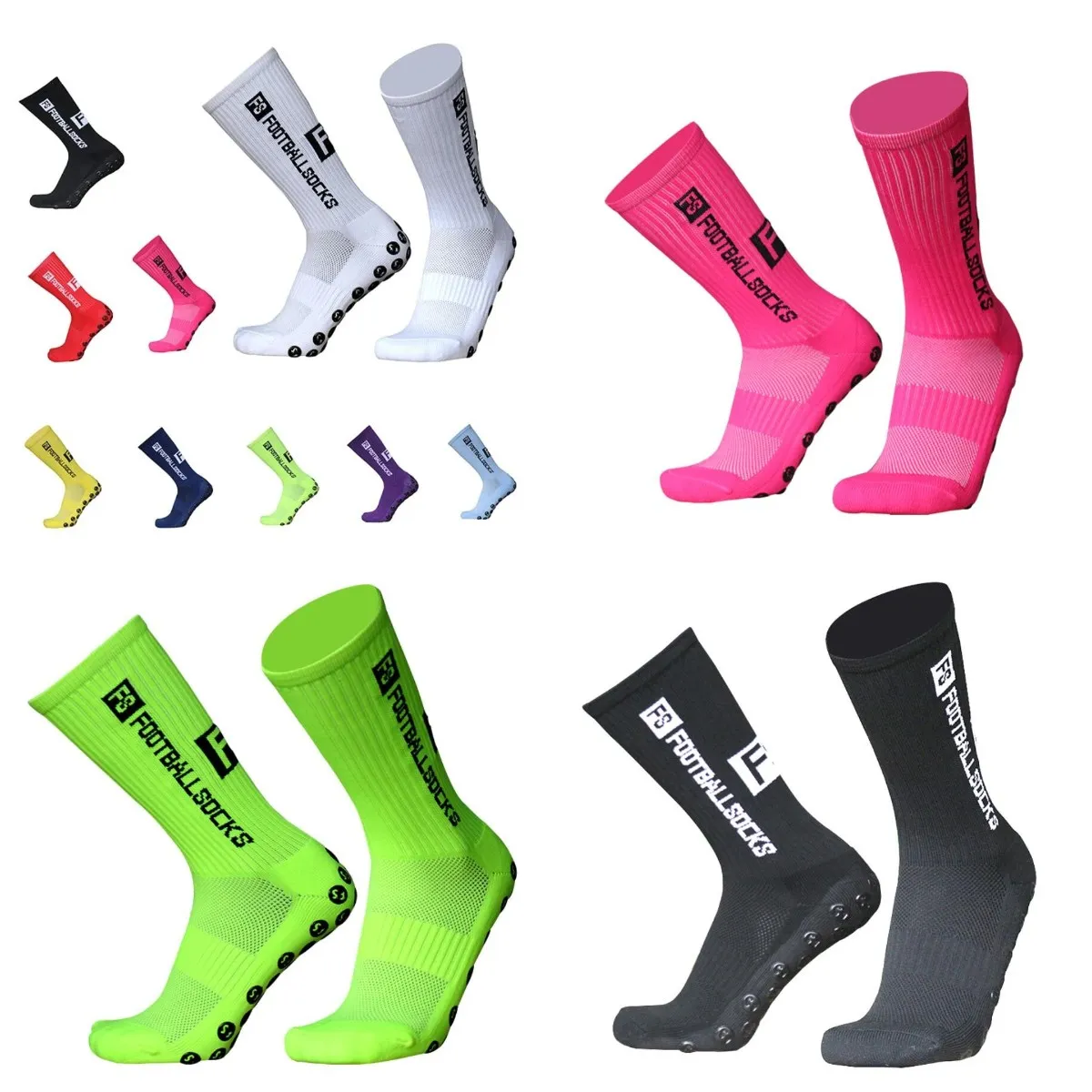 Professionele ademende mannen Women Non-Slip Football Socks Grip voetbal Sock Yoga Cycling Sport Socks 10 Colors