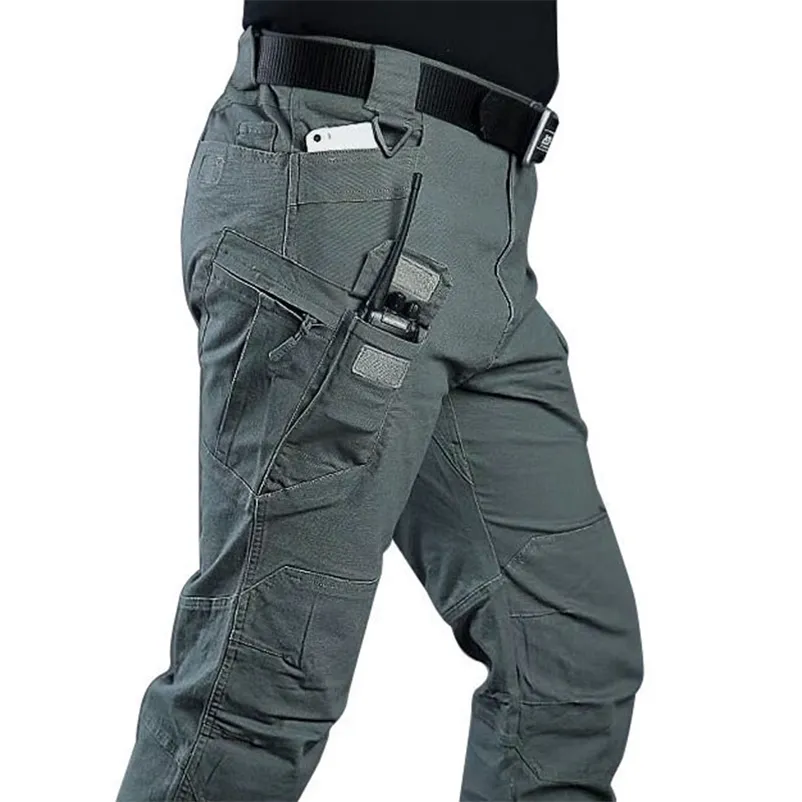 Pantaloni da uomo Cargo tattico da uomo Outdoor impermeabile SWAT Pantaloni mimetici militari elastici Casual Multi Pocket Jogger da lavoro maschile 220826