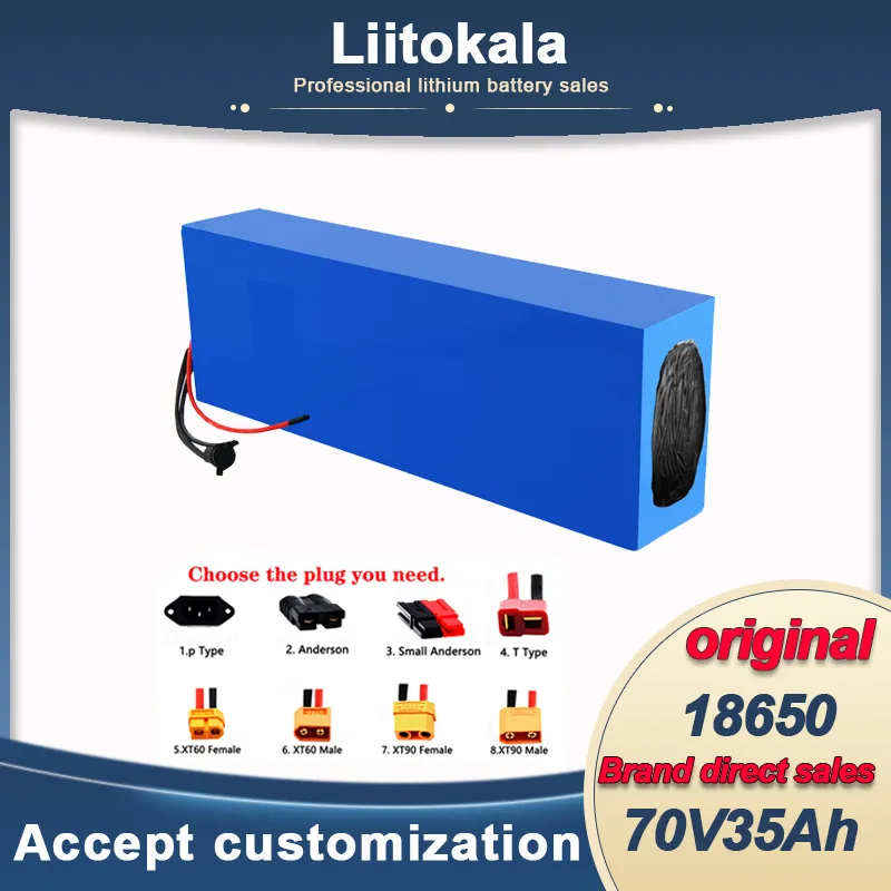 LiitoKala 72v 35Ah Battery Pack 3000W 2500W 18650 20S12P Lithium 84V Electric Bike Li-ion Scooter Golf carts, sightseeing vehicles,Batteries