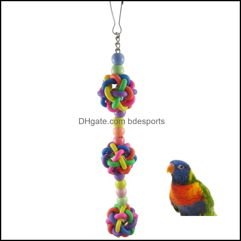 Parrot Toys Suspension Hanging Bridge Chain Pet Bird Chew Ball Cage For Parrots Birds Small Animal Drop Delivery 2021 Other Supplies Home