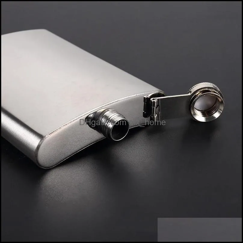 portable 8oz hip flask set with funnel mini cup man gift box stainless steel hip flasks whiskey portable drinkware wine bottles vf1319