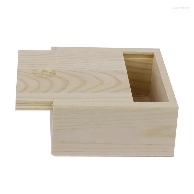 Scatole portaoggetti Contenitori Piccola scatola in legno tinta unita per gioielli Gadget Regalo Colore legno