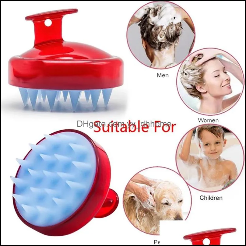 shampoo scalp massage brush manual head scalps care slimming comb cleaning shower bath exfoliate remove dandruff promote hair grow