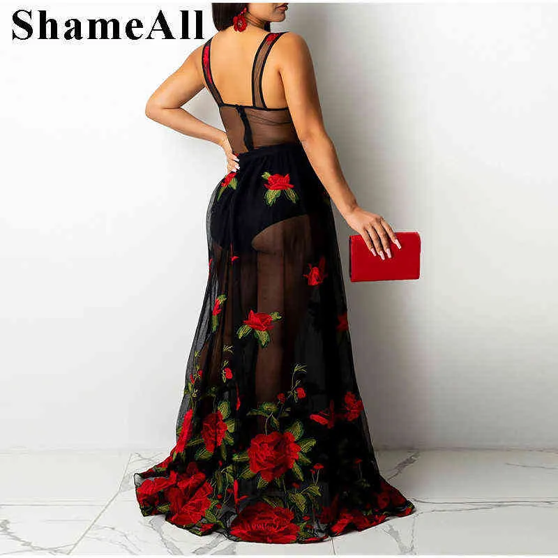See Through Mesh Floral Embroidery Sling Dress | Plus Size Black Tulle Sexy  Club Party Dress From Qiaomaidou03, $19.96 In Bulk | DHgate.Com