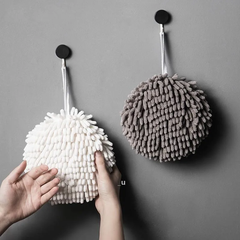 Dubbelzijdig Opknoping Keuken Badkamer Handdoeken Sneldrogende Absorberende Microfiber Hand Ball Handdoek Chenille GWA13240