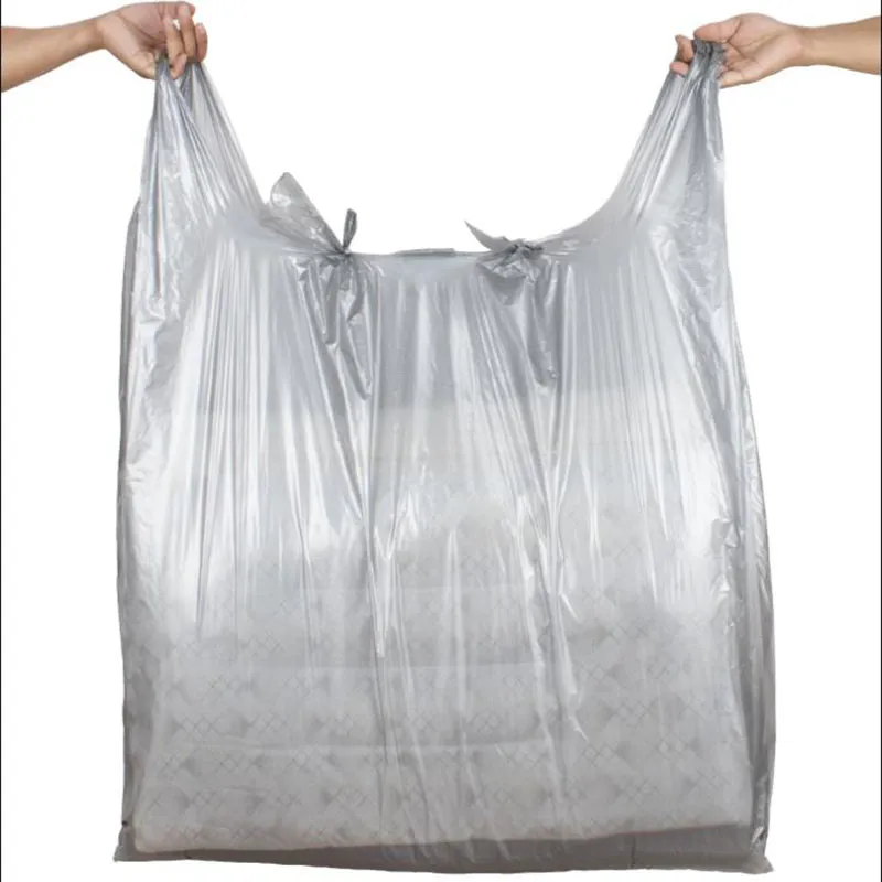 Grand sac en plastique gris argenté, gilet épais, emballage de vêtements, sacs logistiques de transport, 10 pièces/lot