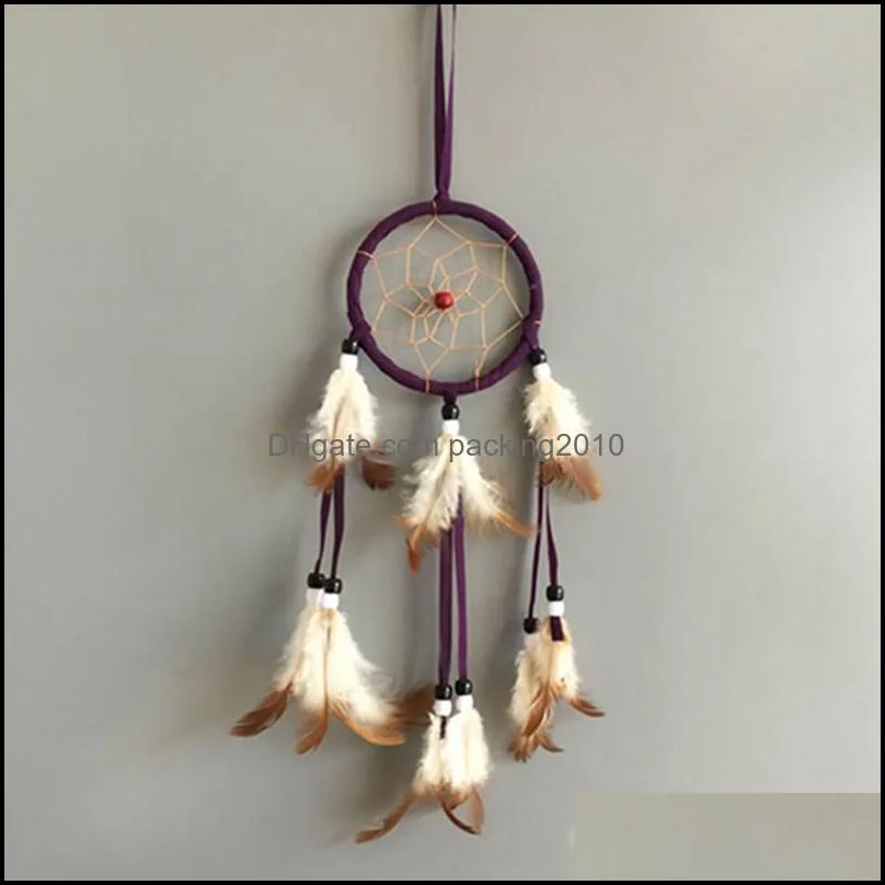 9cm small dream catchers hanging decoration christmas decor indian style car pendant feathers bedroom handmade dream catcher