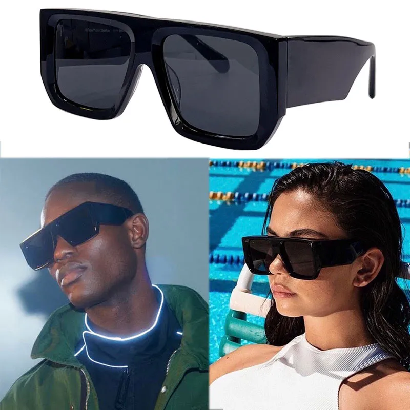Gafas de sol negras clásicas para mujer para hombre OMRI013 Estilo de verano Hombre Mujer Gafas de sol Viajes Vacaciones Diseñador Top Protección UV Correa Caja original