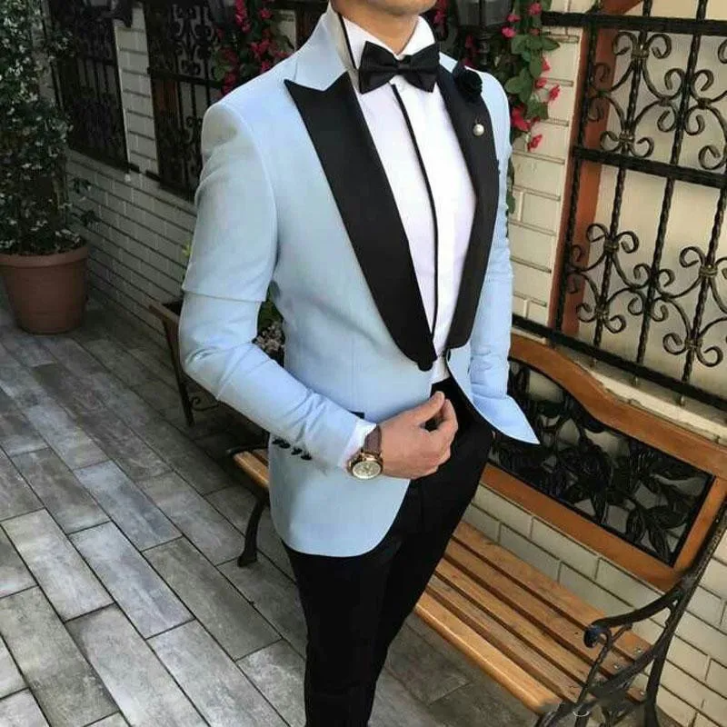 Stilig en knapp Tuxedos brudgum topp lapel män passar mens bröllop tuxedo kostymer de pour hommes (jacka + byxor + slips) y559