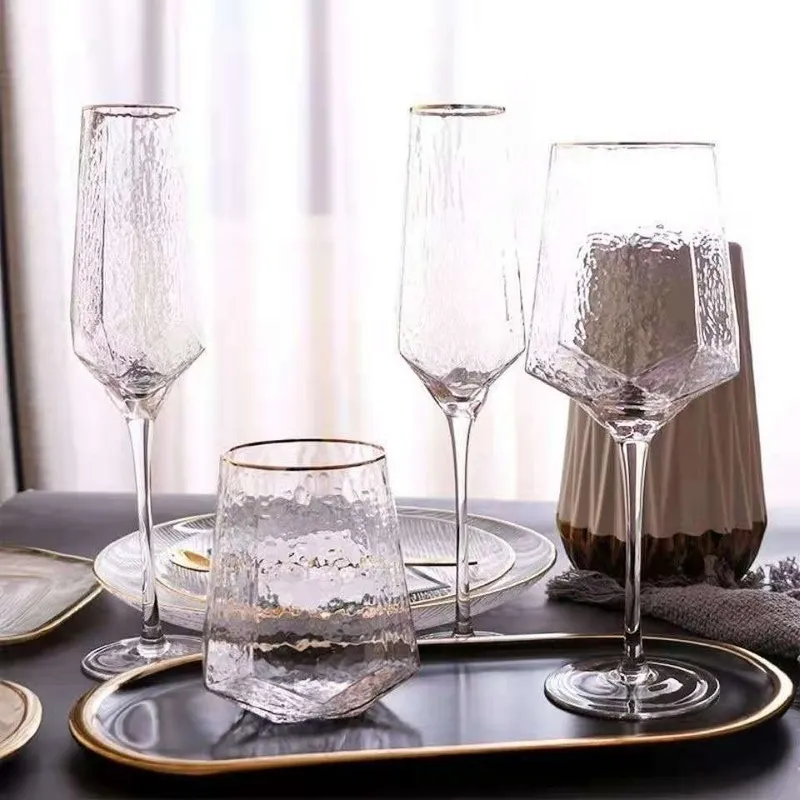 Creative es Home Calice martellato Bicchieri da vino champagne diamante rosso