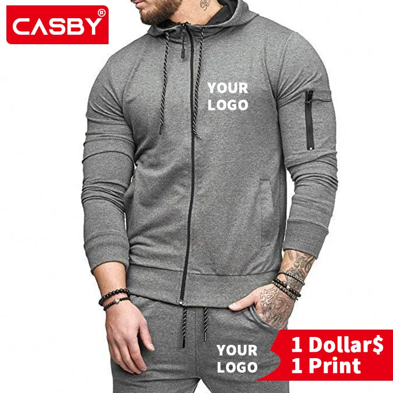 Höst Winter Zipper Men outfit Set Simple Personal Design Print Fitness Tracksuit Fashion Custom Graphic Sports Hoodies H501 220615