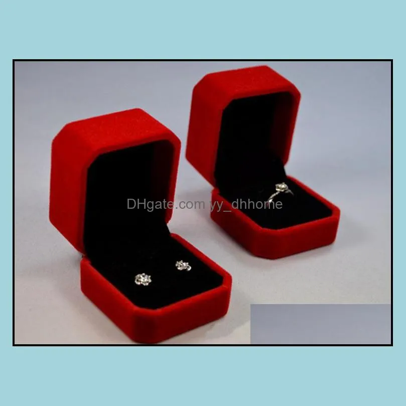 velvet jewelry boxes 5*5.5*4cm ring earrings box packing cajas de regalo gift boxes caixas para presente wholesale free ship0016pack