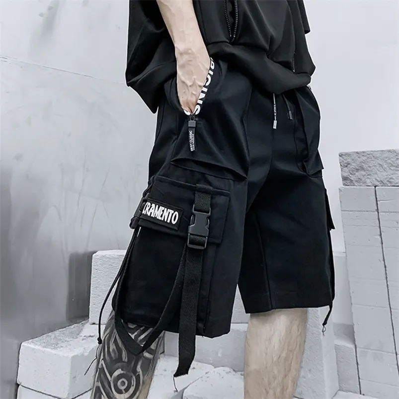 Summer Shorts Men Harajuku Streetwear Casual Mans Cargo Shorts Fashion TechWear Japan Korea Hip Hop Tracksuit męskie ubrania 220613