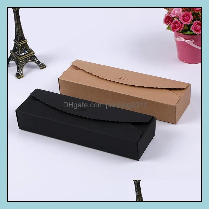 Dessert Macaron Box Black Brown White Color Pastry packaging Cake Box Chocolate Muffin Biscuits Box for Cookie Pack SN1981