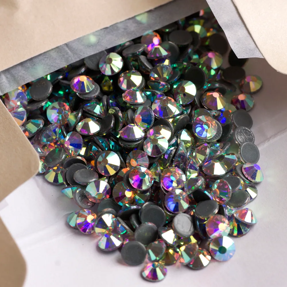 Clear Hotfix Rhinestones Glass Strass Iron On Hot fix Crystal For