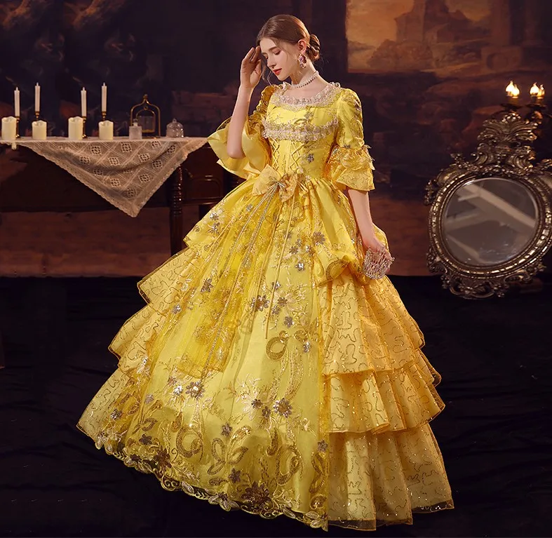 Chic / Beautiful Yellow Satin Evening Dresses 2023 A-Line / Princess Ruffle  Off-The-Shoulder Short Sleeve Backless Floor-Length / Long Evening Party  Formal Dresses
