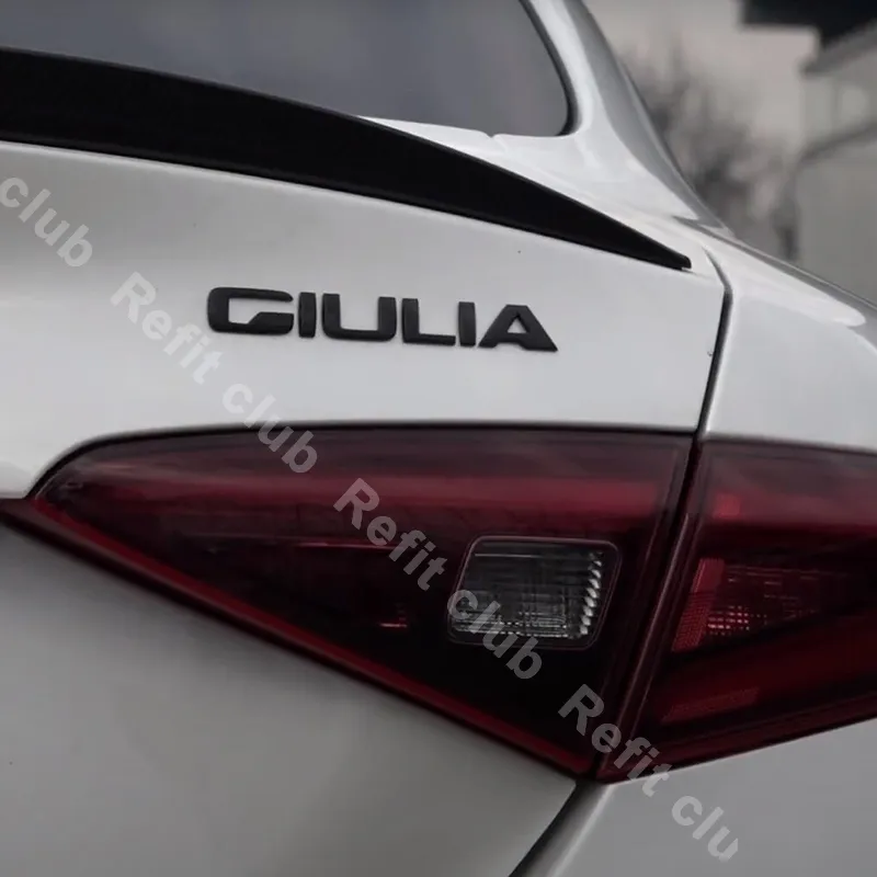 Schwarz Q4 Giulia Stelvio Brief Emblem Auto Aufkleber für Alfa Romeo Giulia Stelvio Außenanschluss Zubehör