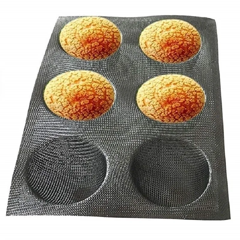 Silicone Bun Bread forma de forma redonda bandeja de perfuray moldes para assar hamburgerbunpufftartlet e mais y200618