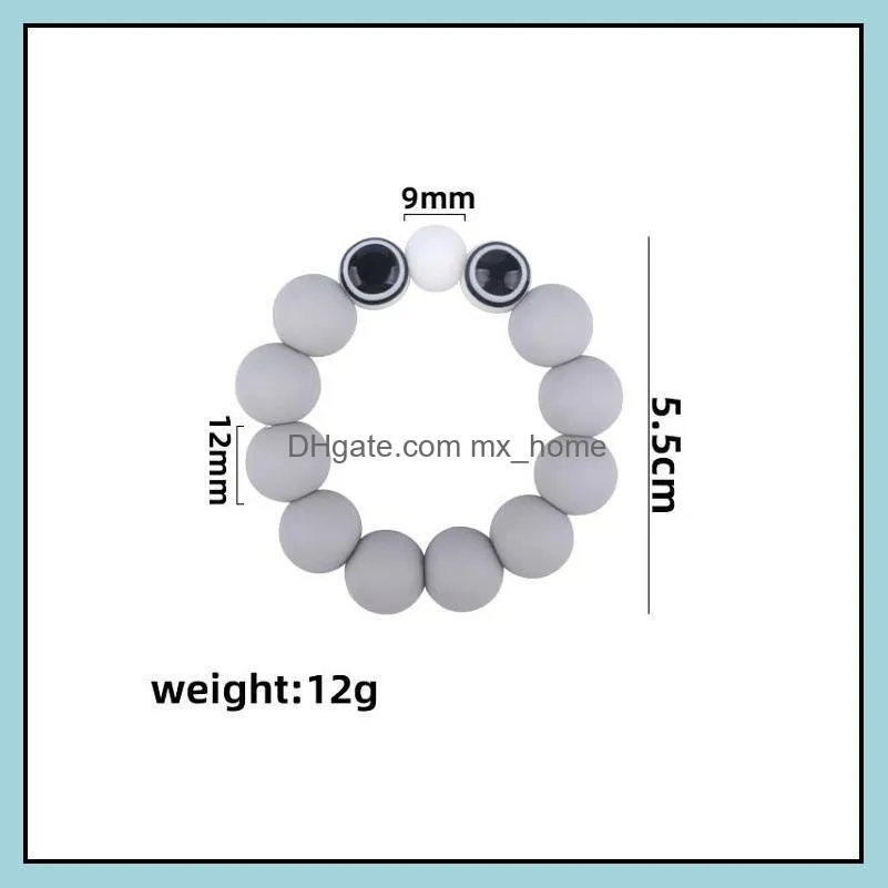 baby silicone teething beads newborn molar ring infant teethers toy silicon eyes shaped soother toys m3784